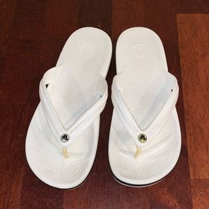 Crocs MENS white sandals flip flops size 11